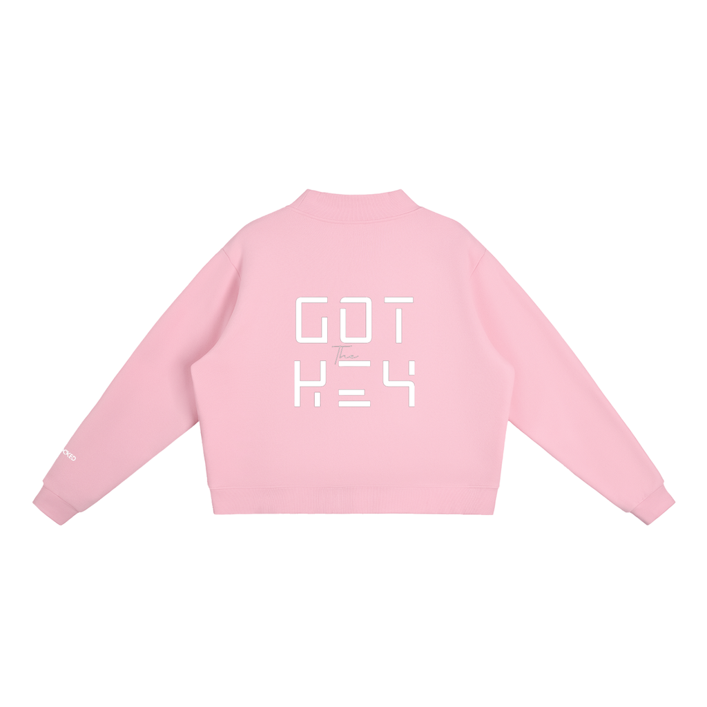 Got The Key Essential Fleece Mock-Neck Crew Sweatshirt