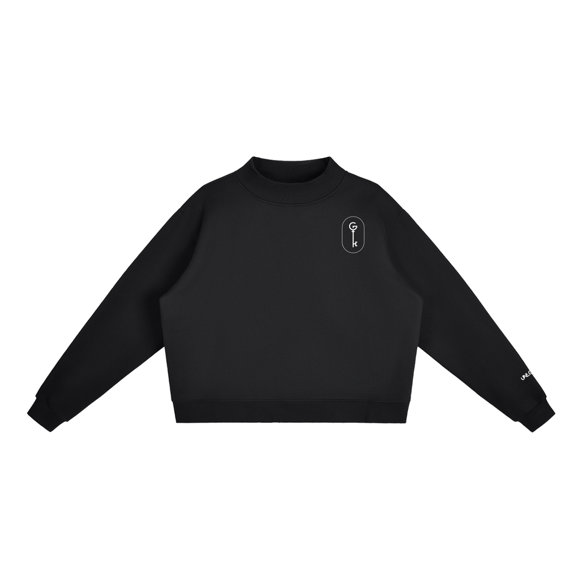 Got The Key Essential Fleece Mock-Neck Crew Sweatshirt