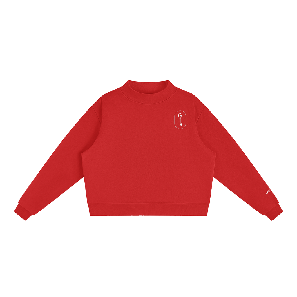 Got The Key Essential Fleece Mock-Neck Crew Sweatshirt