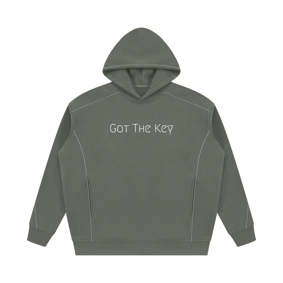 Got The Key Unisex Oversized Piping Fleece Hoodie