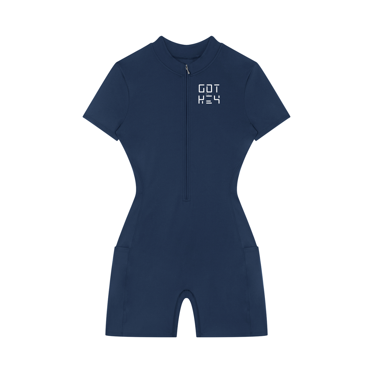 Got The Key Women's Quarter-Zip Short Sleeve Romper
