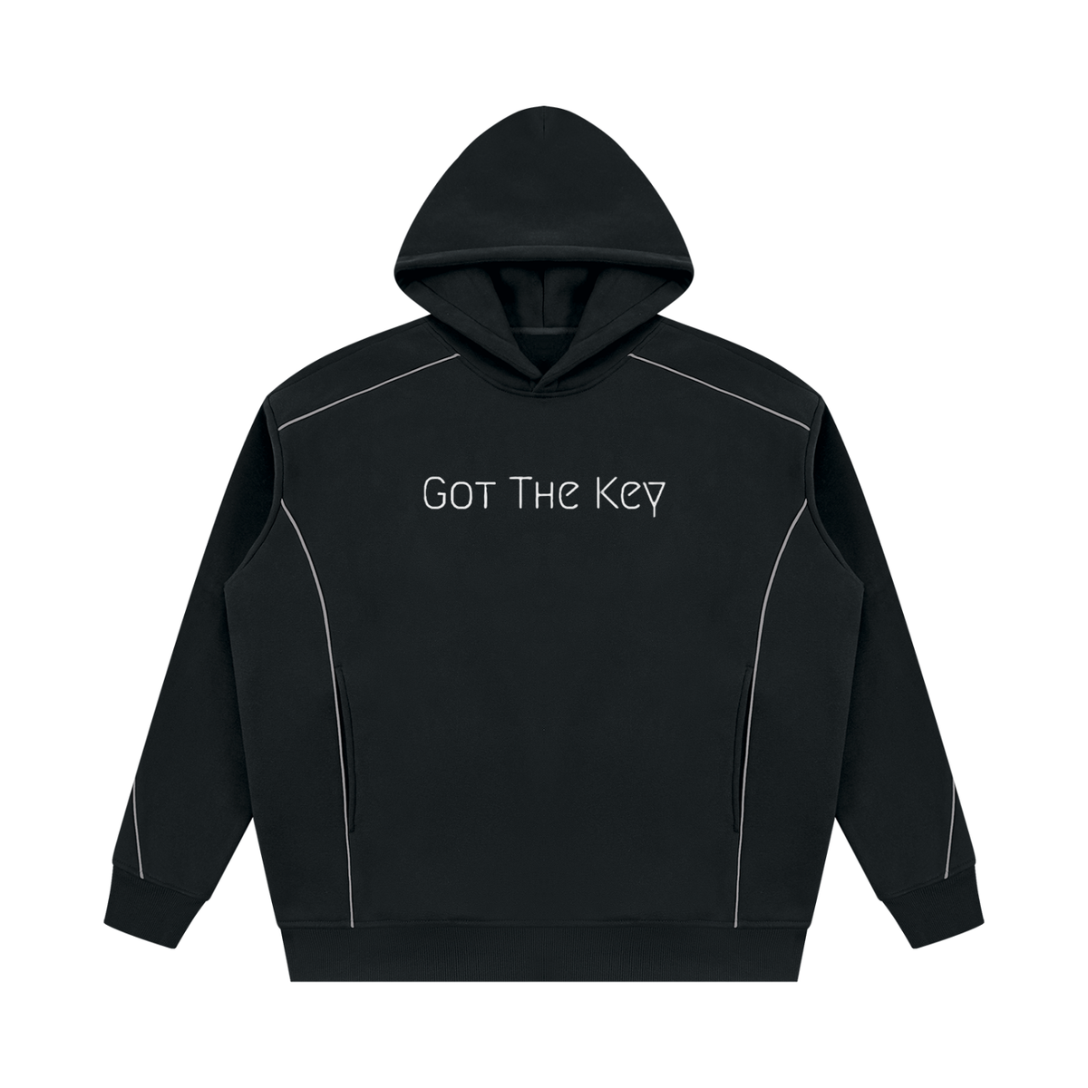 Got The Key Unisex Oversized Piping Fleece Hoodie