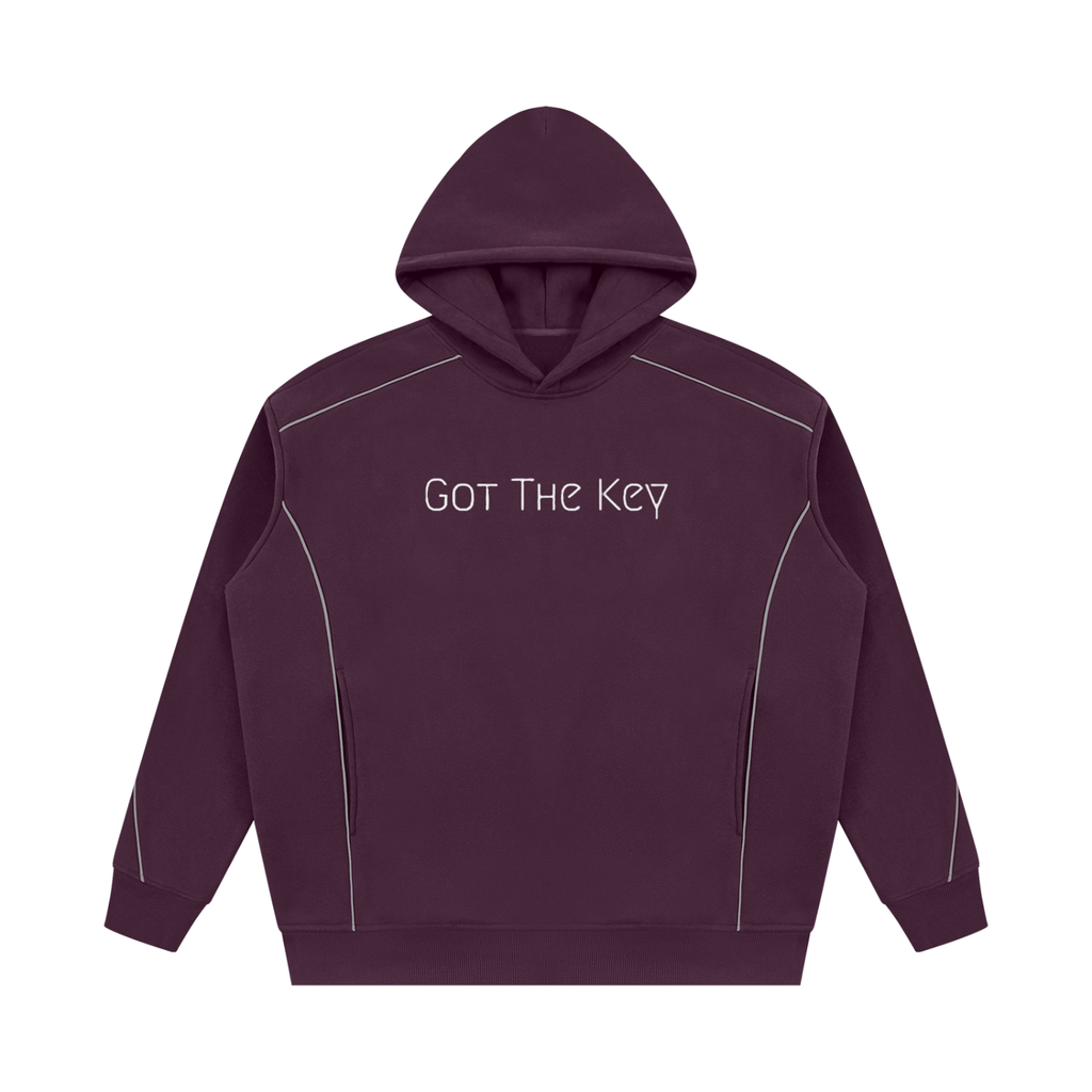 Got The Key Unisex Oversized Piping Fleece Hoodie
