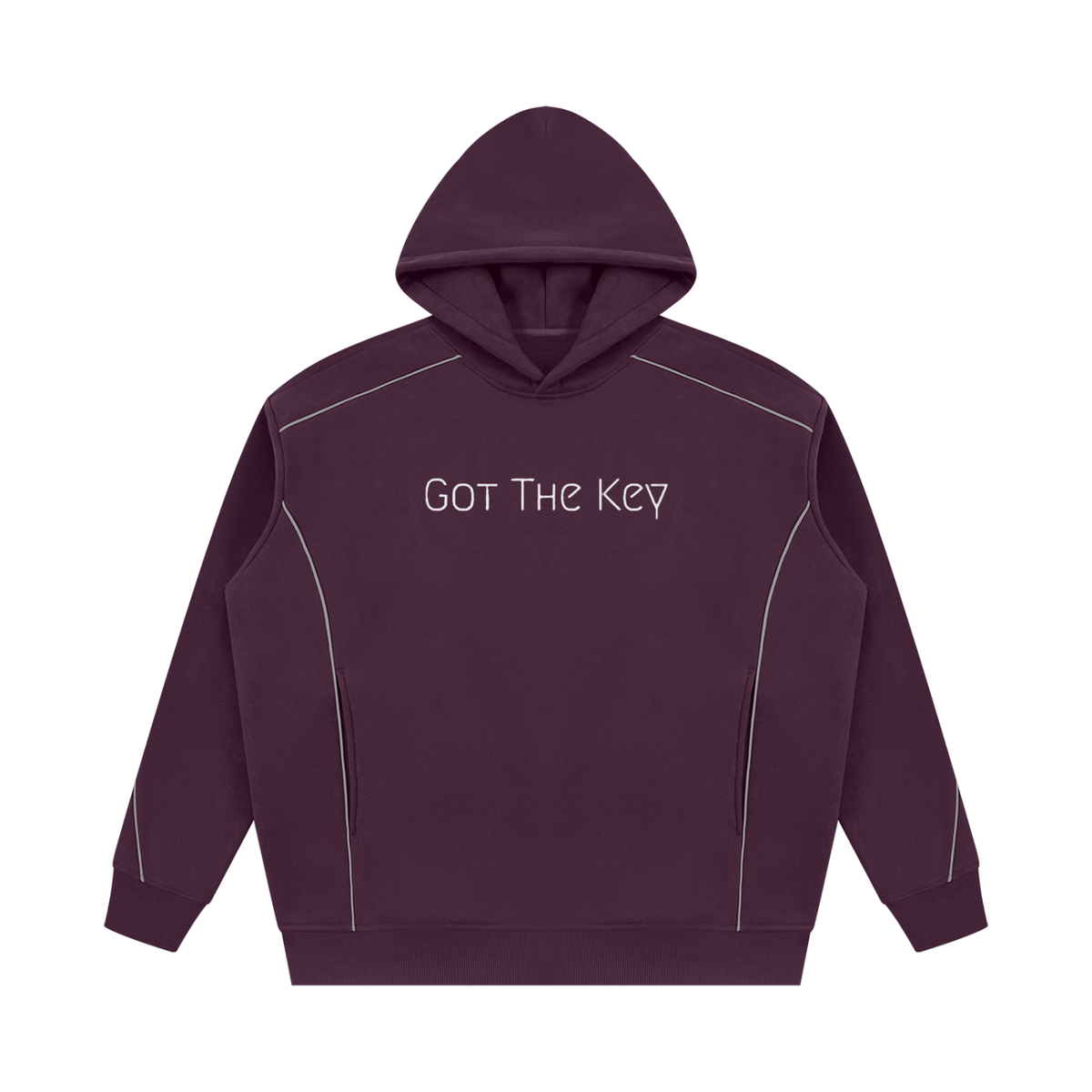 Got The Key Unisex Oversized Piping Fleece Hoodie