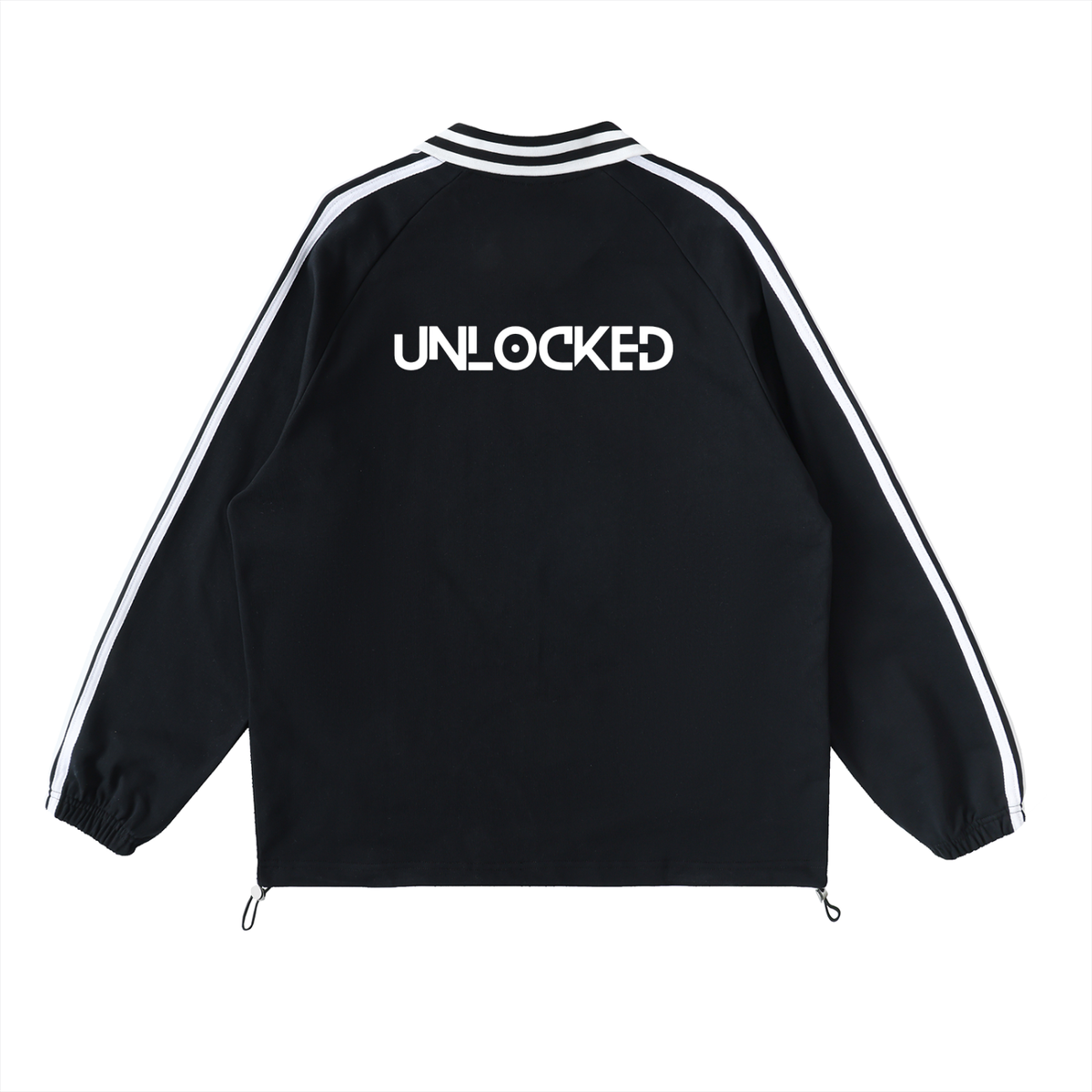 Got The Key Contrast Striped Lapel Collar Sweatshirt