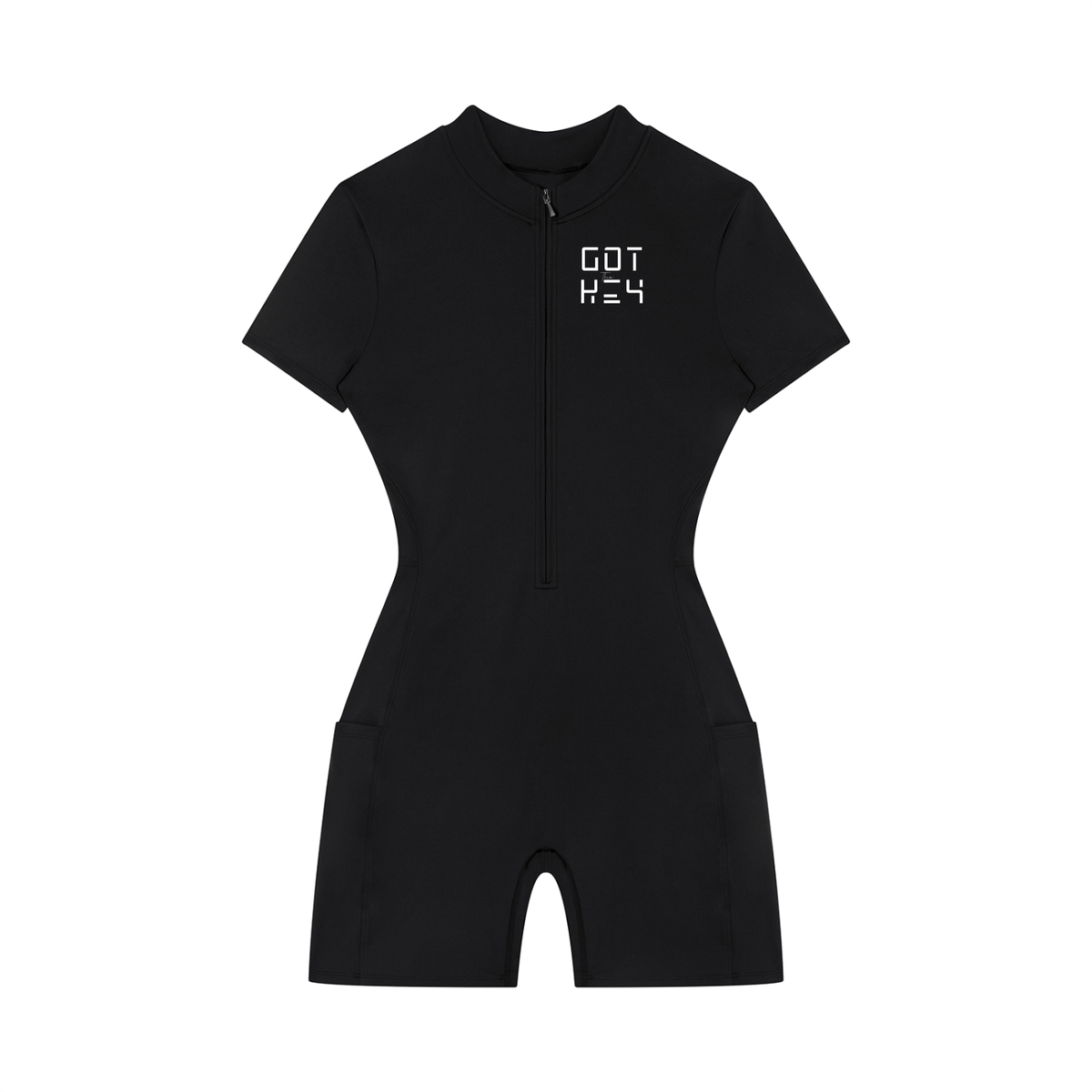 Got The Key Women's Quarter-Zip Short Sleeve Romper