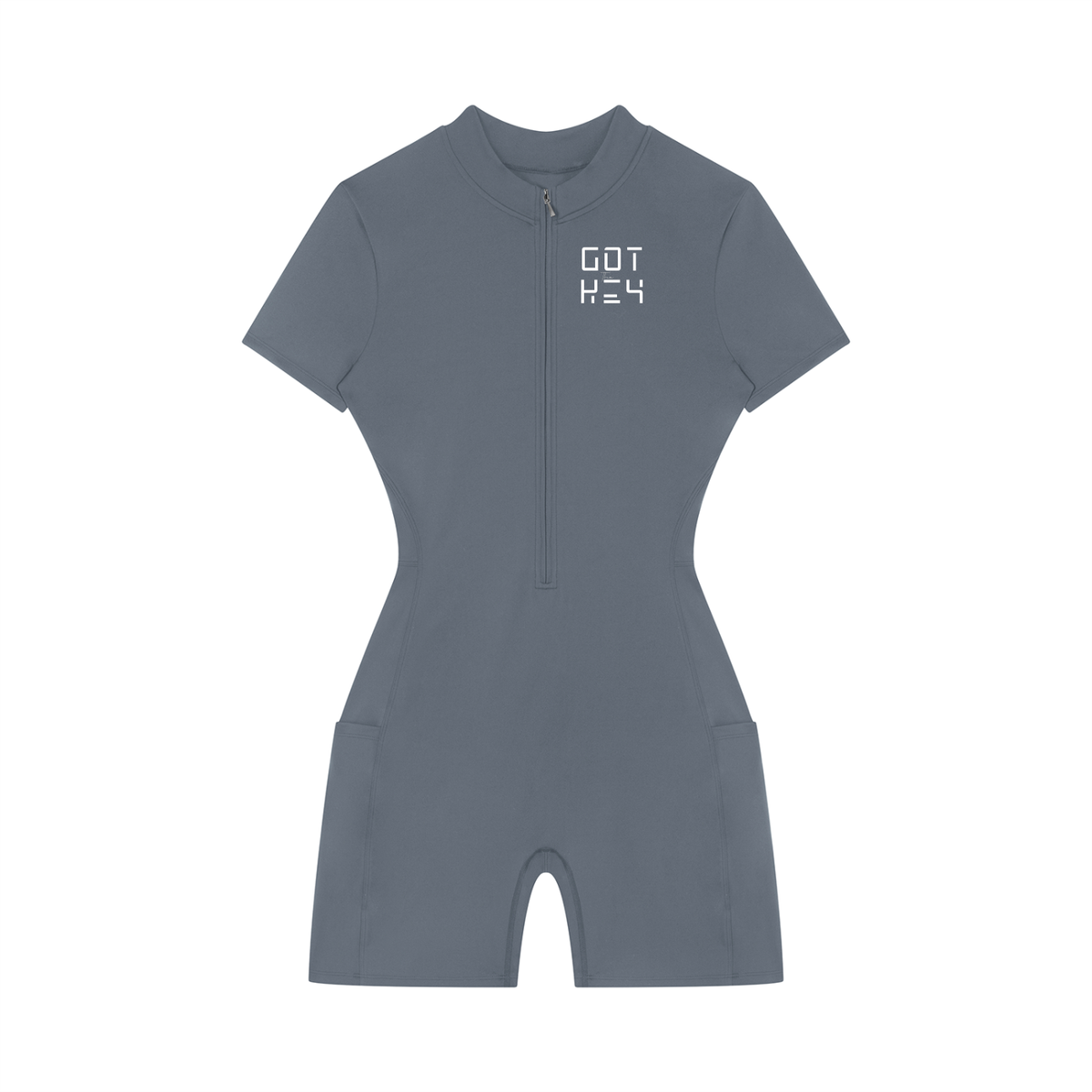 Got The Key Women's Quarter-Zip Short Sleeve Romper