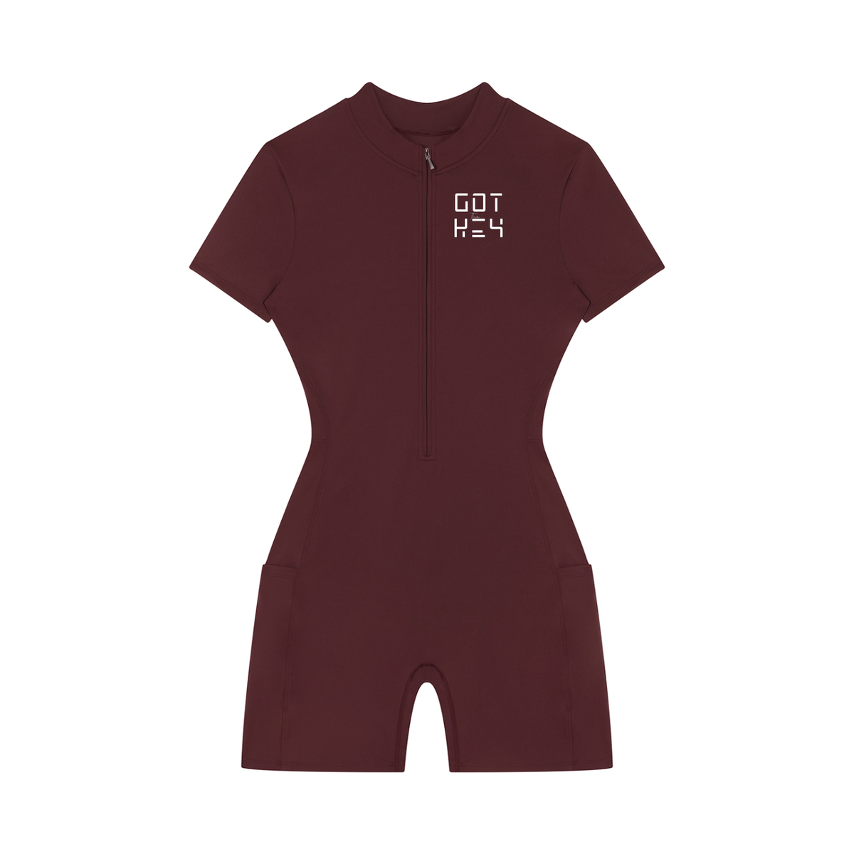 Got The Key Women's Quarter-Zip Short Sleeve Romper