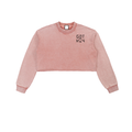 Got The Key Snow Washed Raw Edge Cropped Sweatshirt