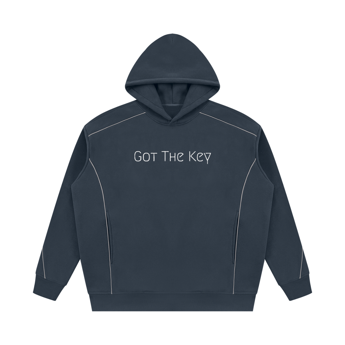Got The Key Unisex Oversized Piping Fleece Hoodie