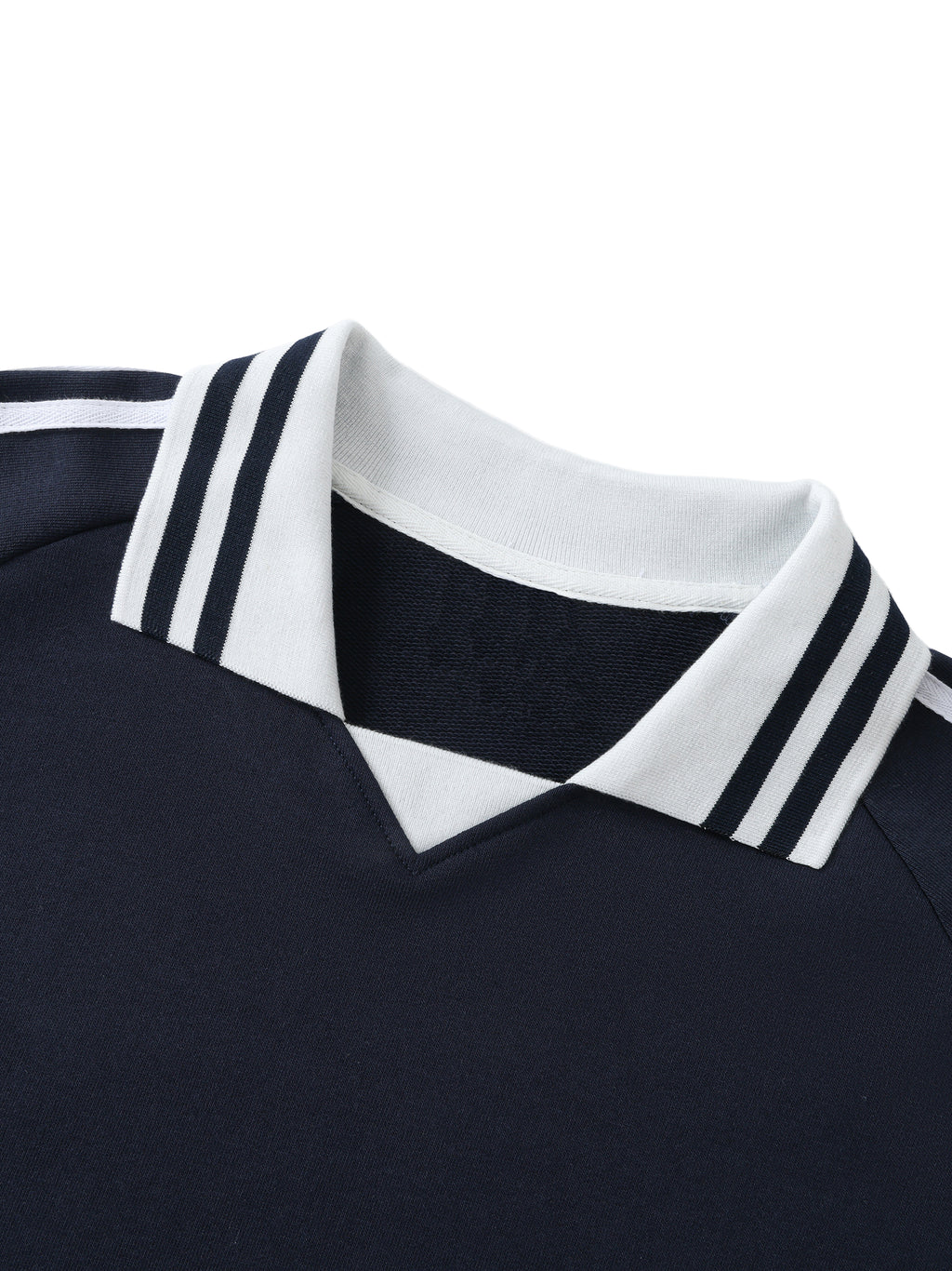 Got The Key Contrast Striped Lapel Collar Sweatshirt