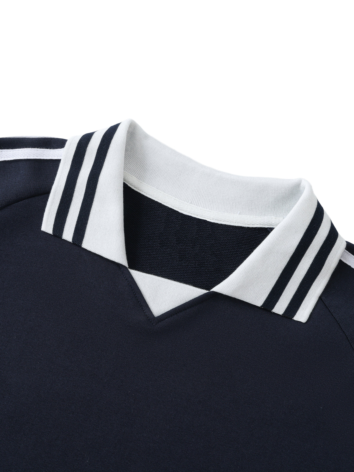 Got The Key Contrast Striped Lapel Collar Sweatshirt